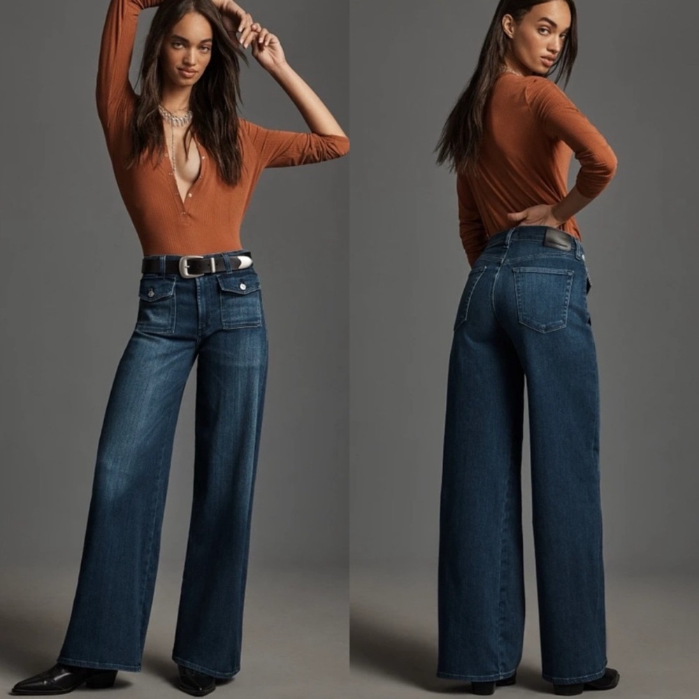 NWT Citizens of Humanity Raven Patch Pocket Wide Leg Jeans Regency Free People - Picture 2 of 8